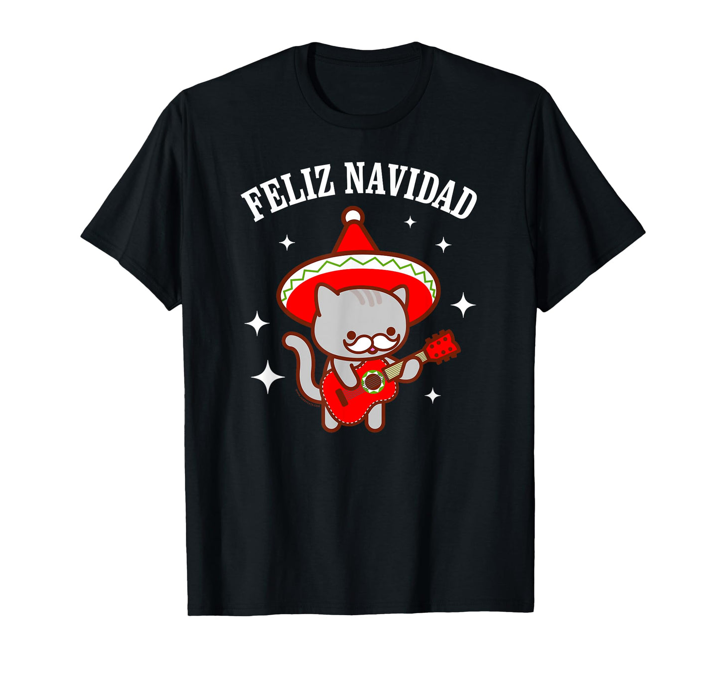 Funny Cat T-shirt - "Feliz Navidad" Christmas T-Shirt