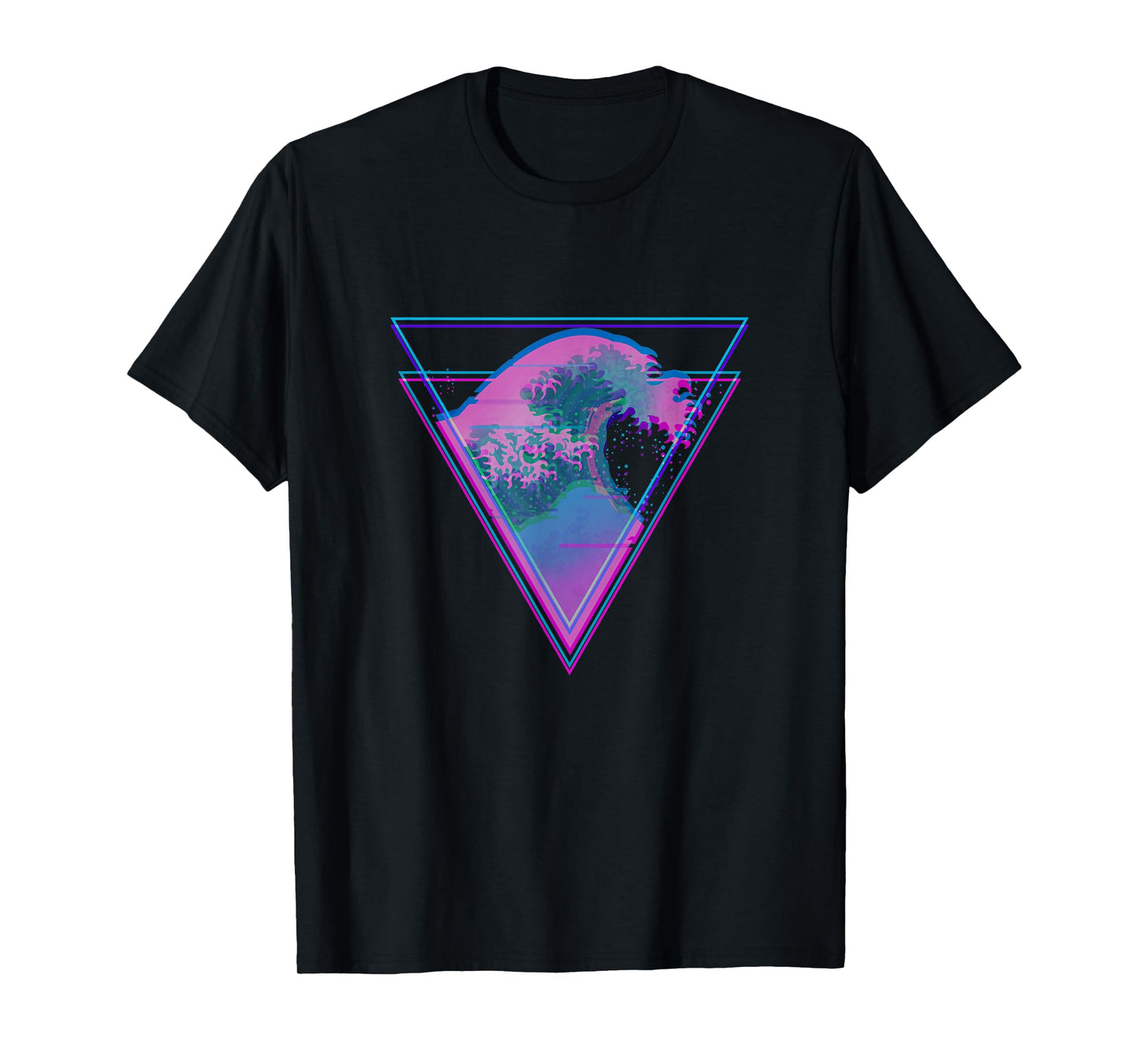 Kanagawa Great Wave Japan Aesthetic Vaporwave E-Girls Glitch T-Shirt