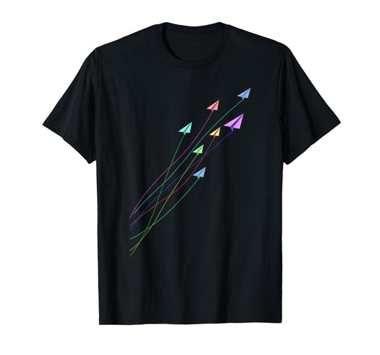Japanese Folding Paper Plane Origami Master Colorful Origami T-Shirt