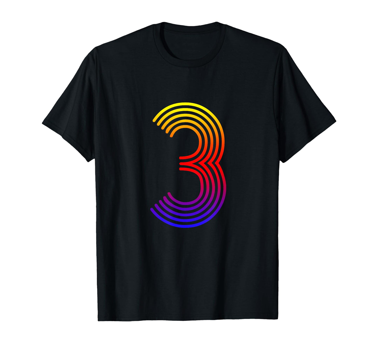 Number 3 Shirt Birthday Gift Disco Rainbow Retro T-Shirt