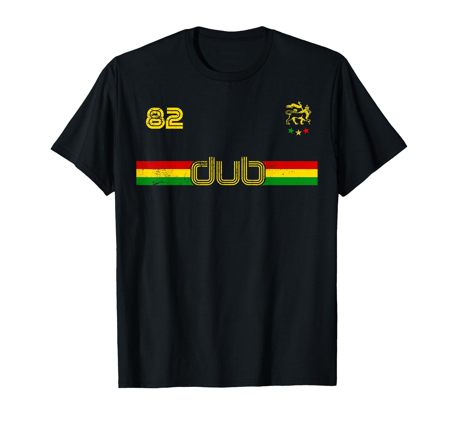 DUB -Reggae Rastafari Ethiopia Jamaica Football Soccer style T-Shirt