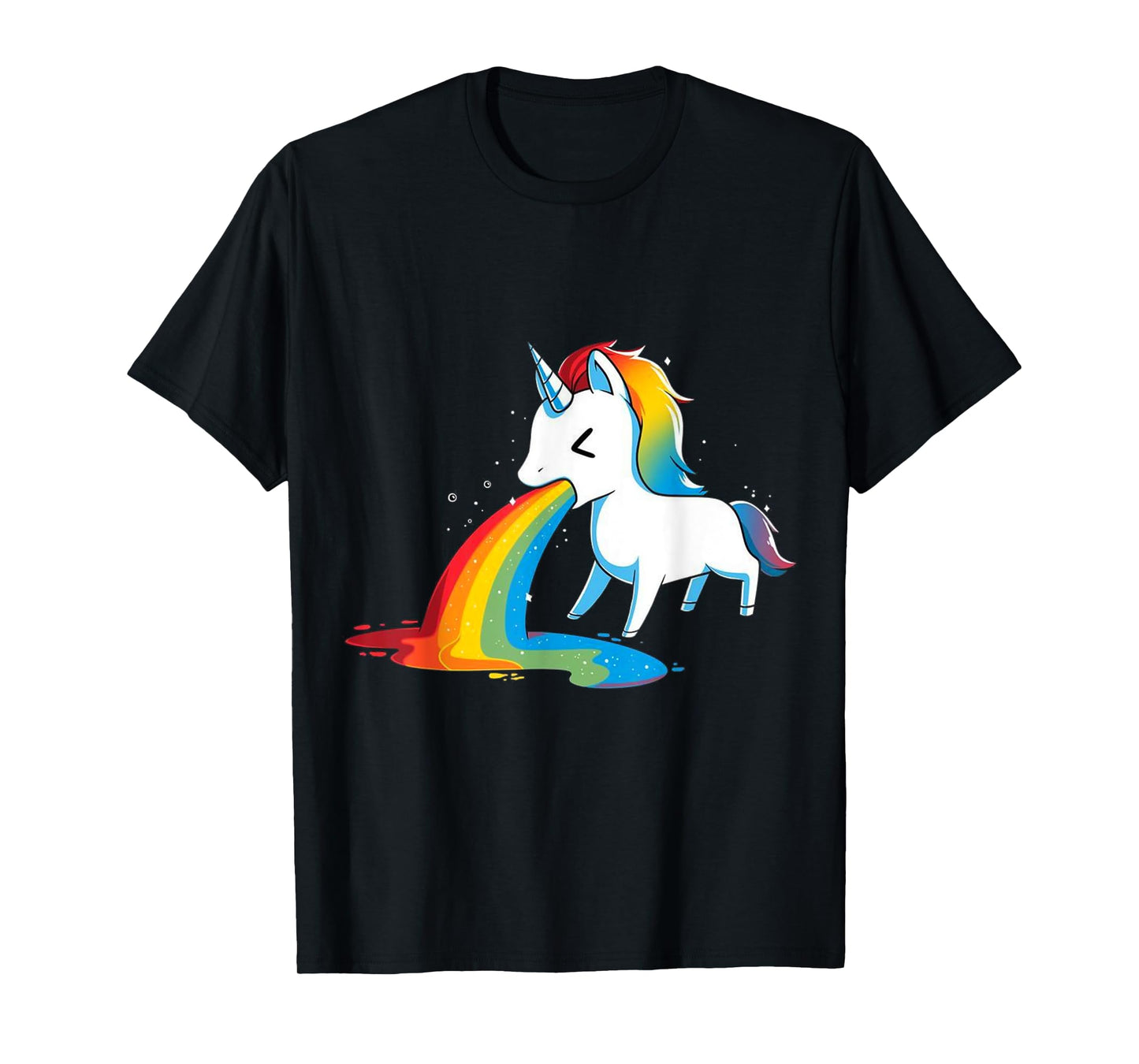 Unicorn Puking Rainbows Graphic T shirt Funny Rainbow Puke T-Shirt