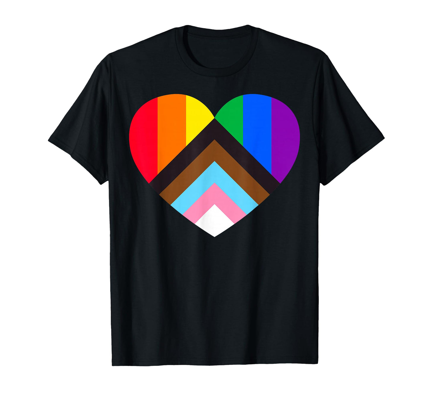 Progress Pride Rainbow Heart LGBTQ | Gay Lesbian Trans T-Shirt