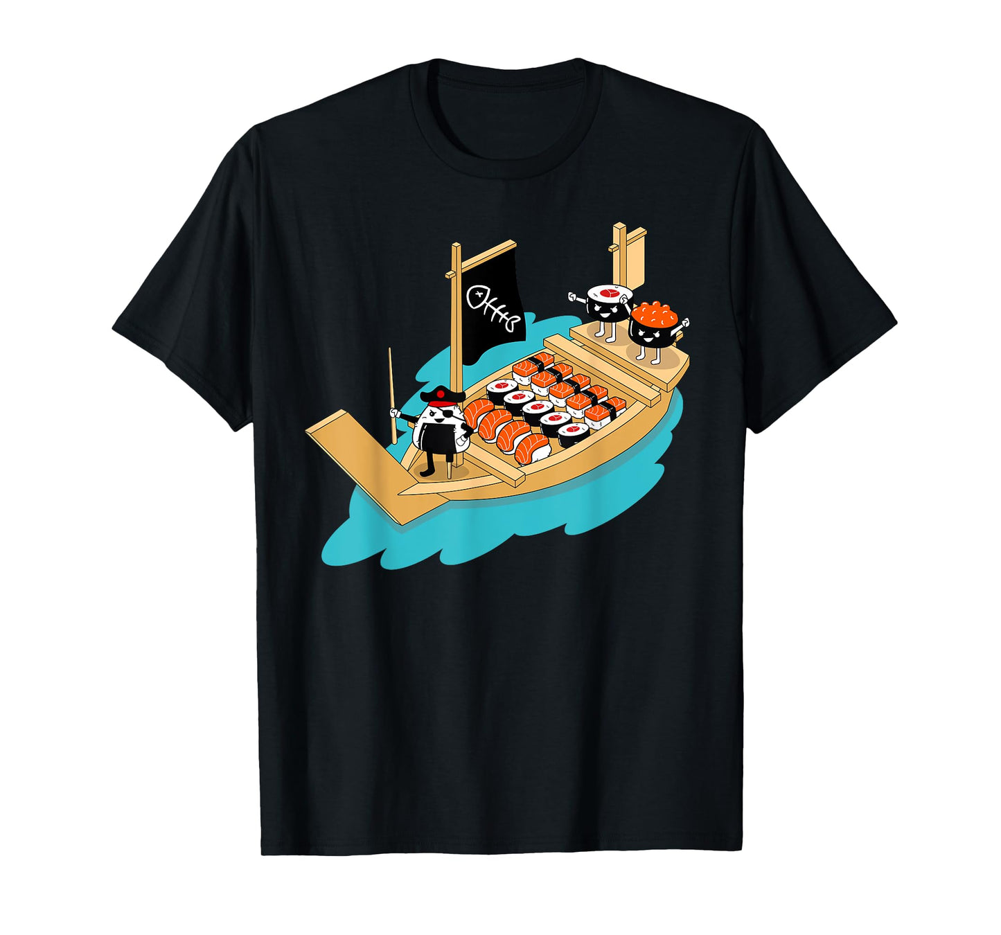 Sushi Boat Pirate | Sashimi Fish Rice Japan Fans Gift T-Shirt