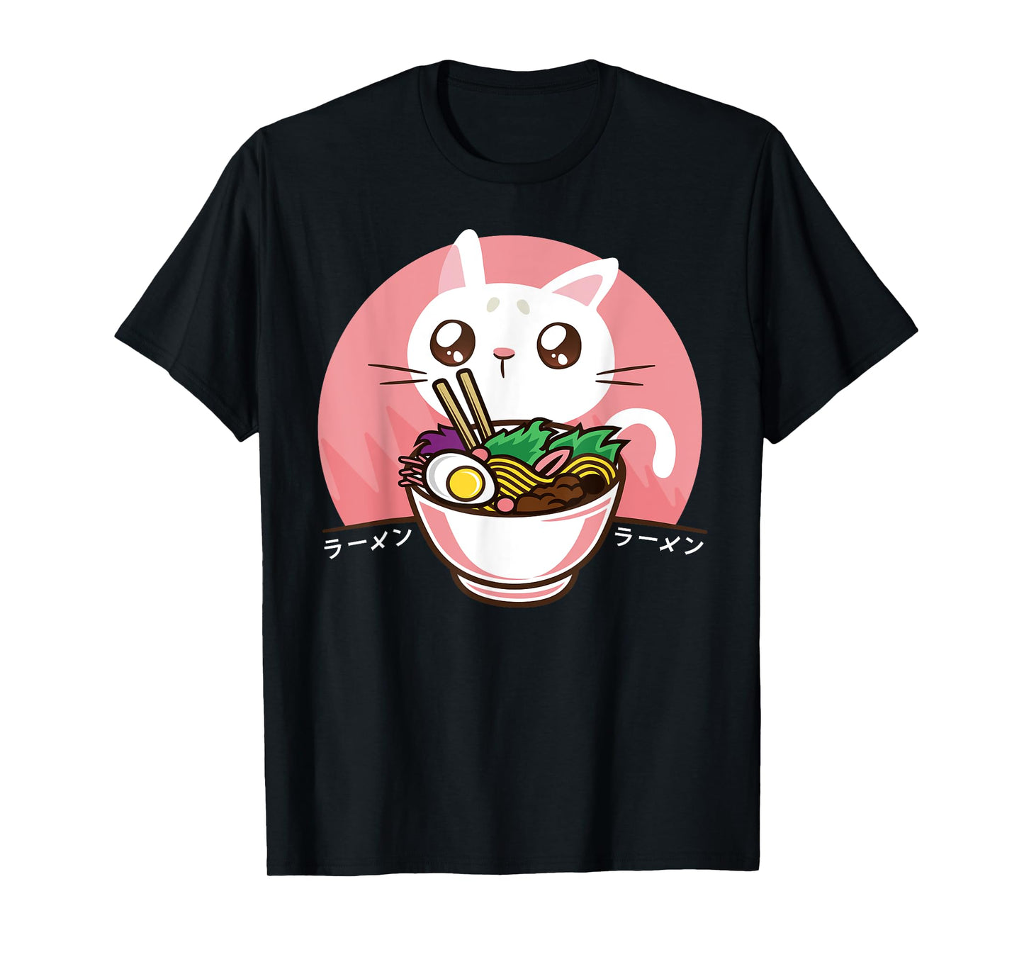 Kawaii Japanese Ramen Noodles Anime Cat Lover Gift T-Shirt