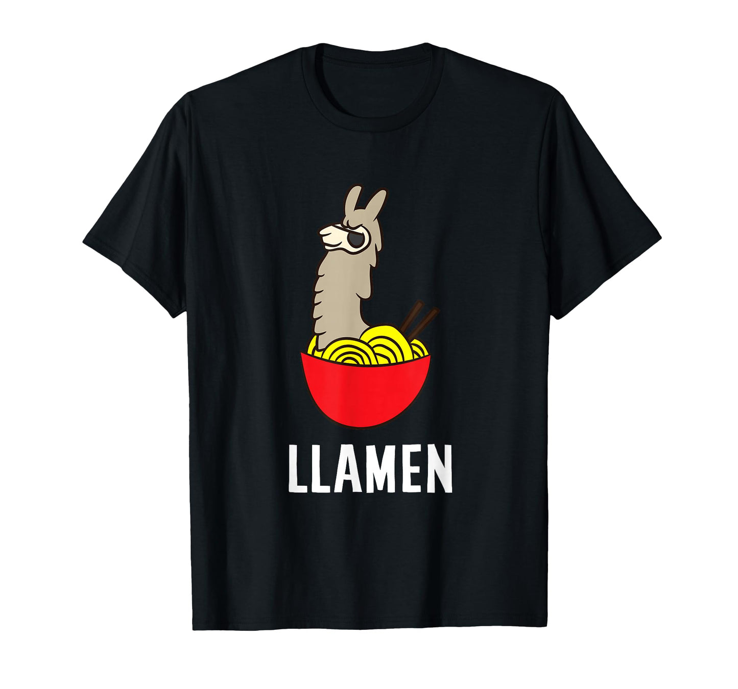 Funny Llama LLamen Noodles Chinese Food Llama T-Shirt