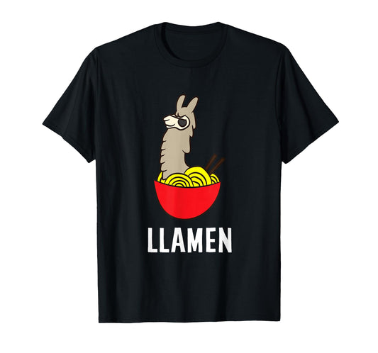 Funny Llama LLamen Noodles Chinese Food Llama T-Shirt