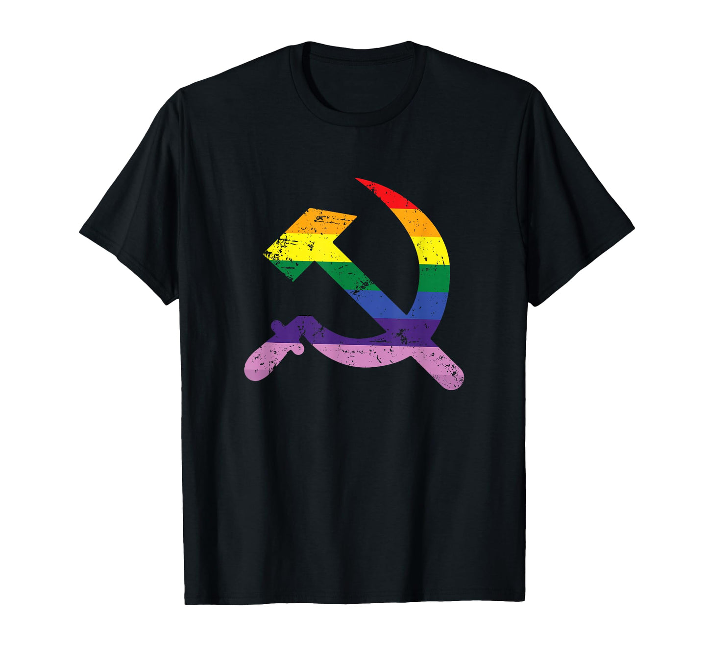 LGBTQ Hammer And Sickle Communist Rainbow Flag Pride T-Shirt