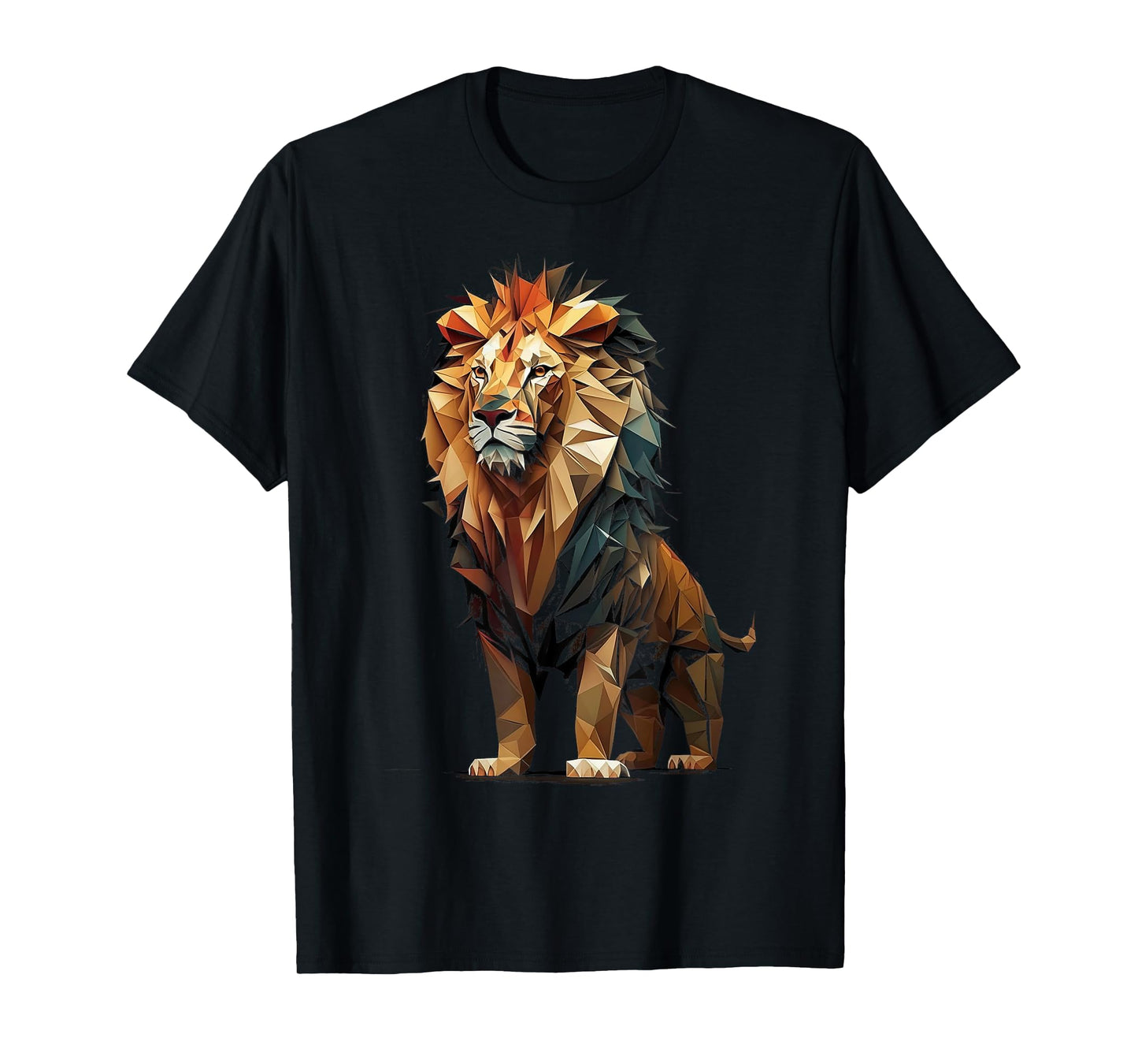 Lion colorful lions King Of Animals From Africa Polygon T-Shirt