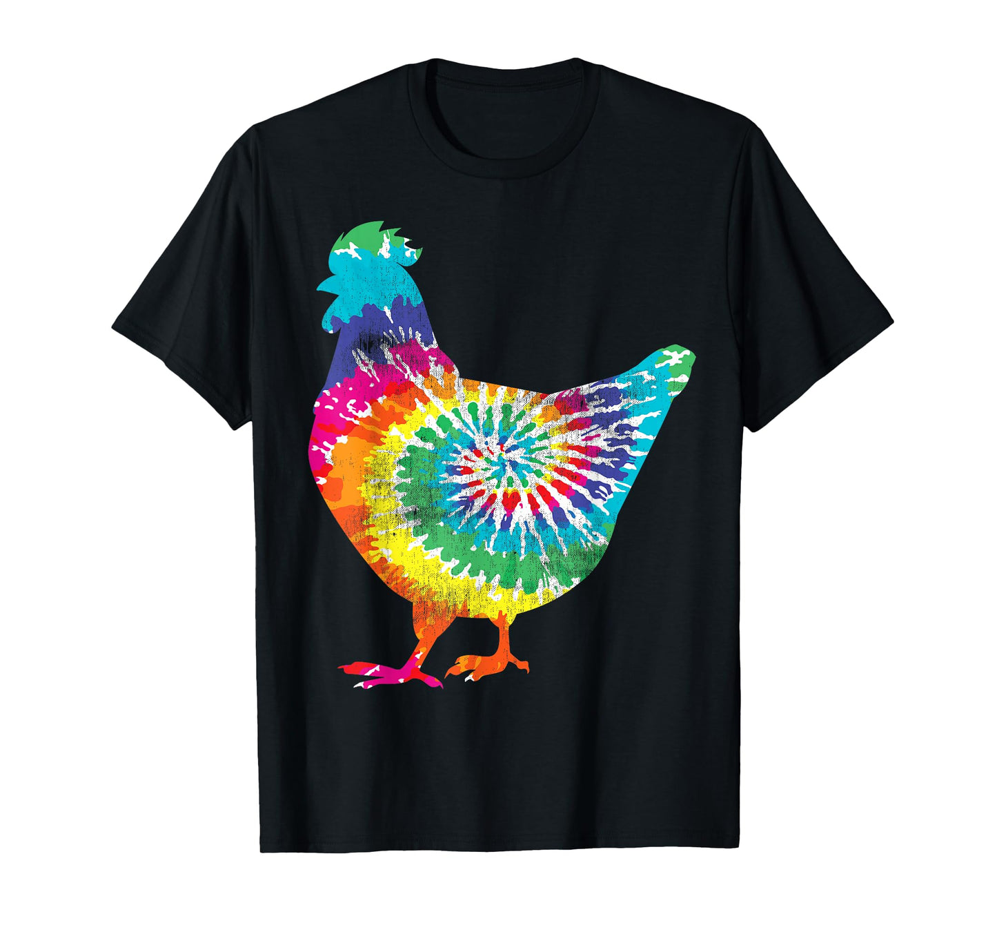 Tie Dye Chicken for Hippy Farmer Hobby Farm T-Shirt Small