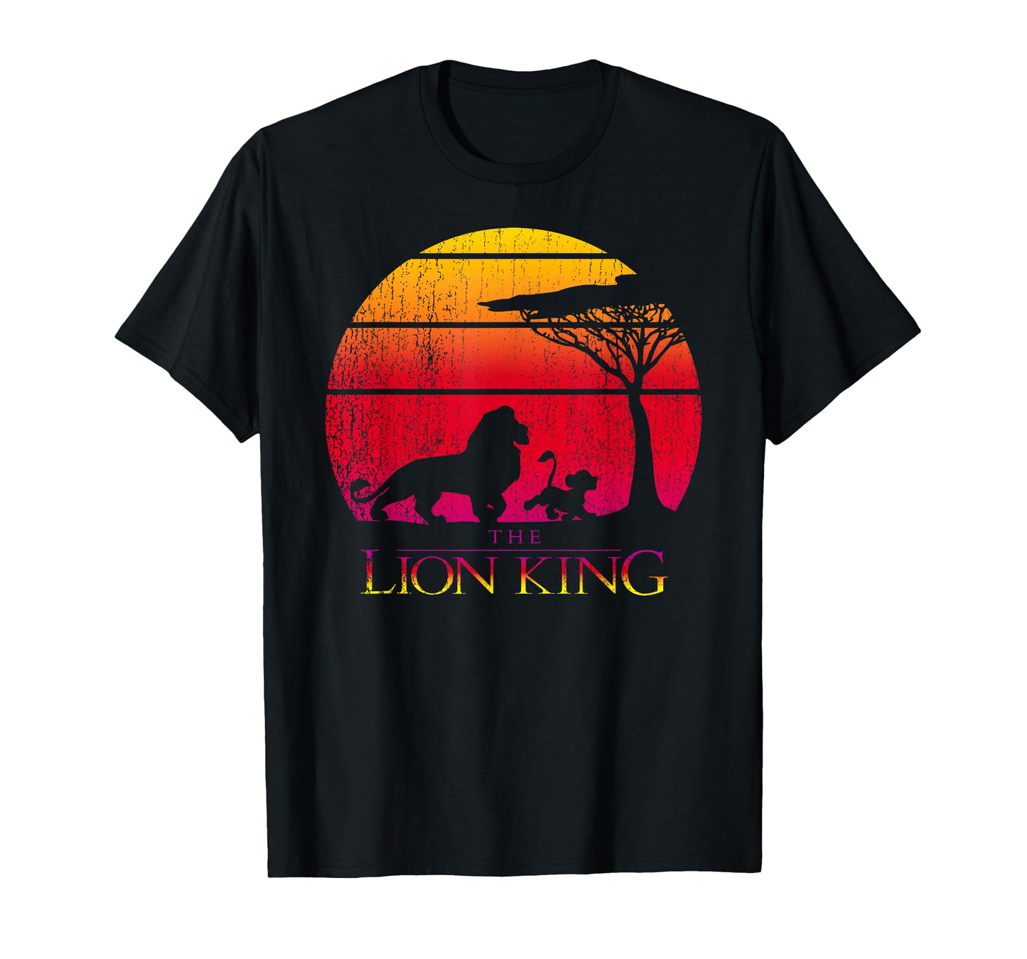 Disney The Lion King Simba & Mufasa Silhouettes Distressed T-Shirt