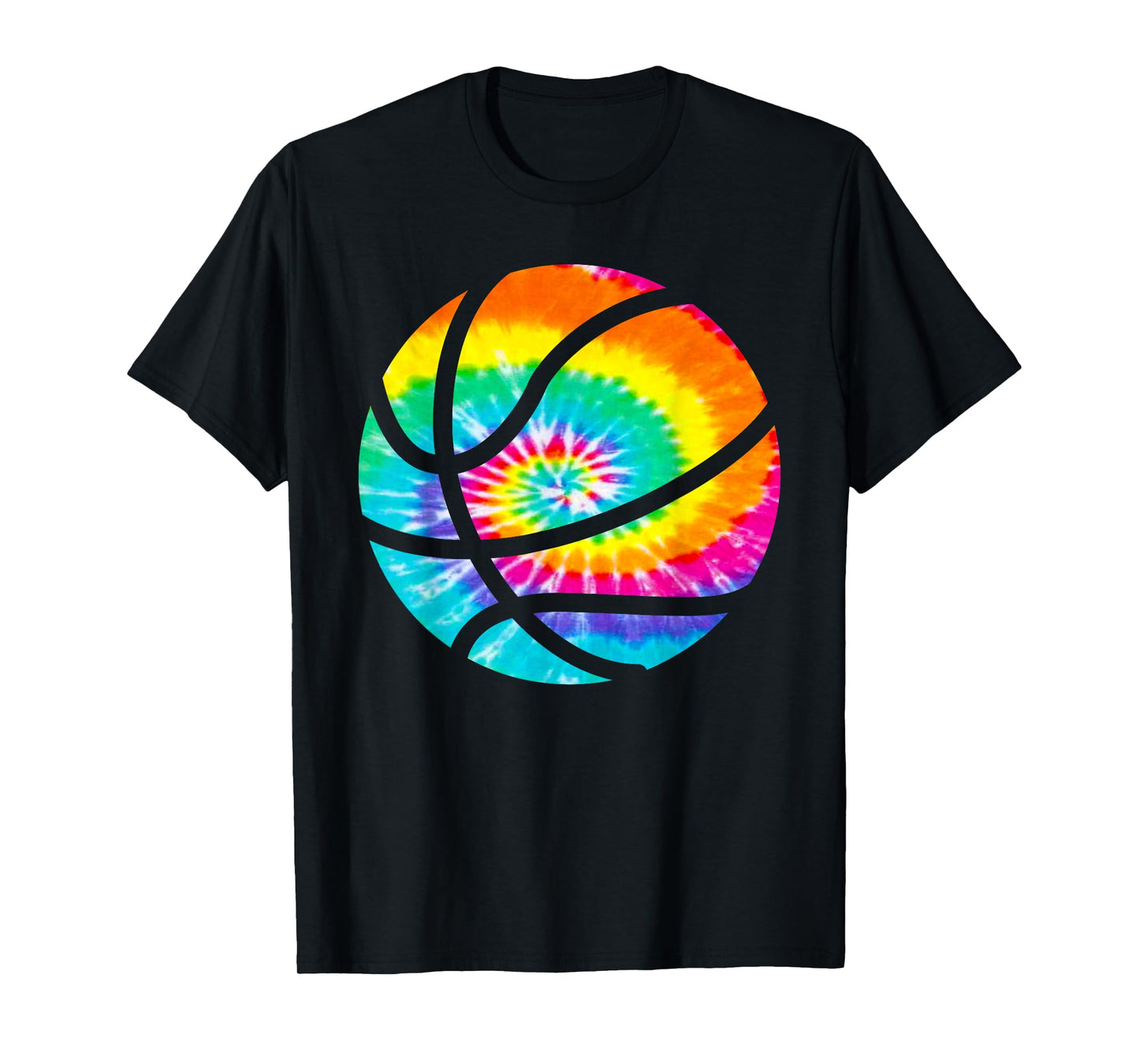 Basketball Tie Dye Shirt - Rainbow Trippy Hippie Tee Shirt T-Shirt