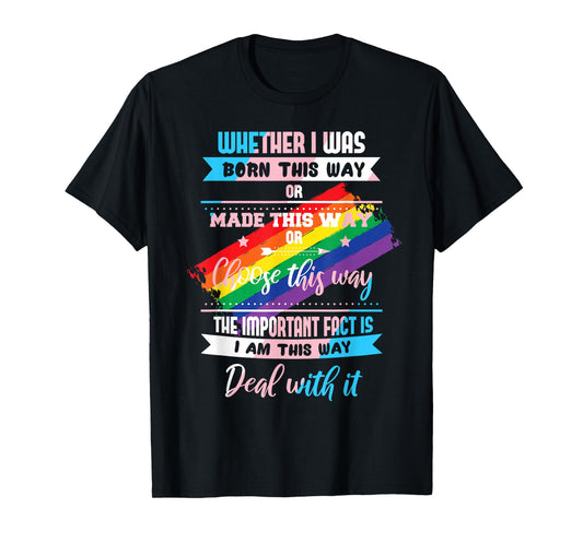 LGBTQ Born This Way Transgender T-Shirt Small