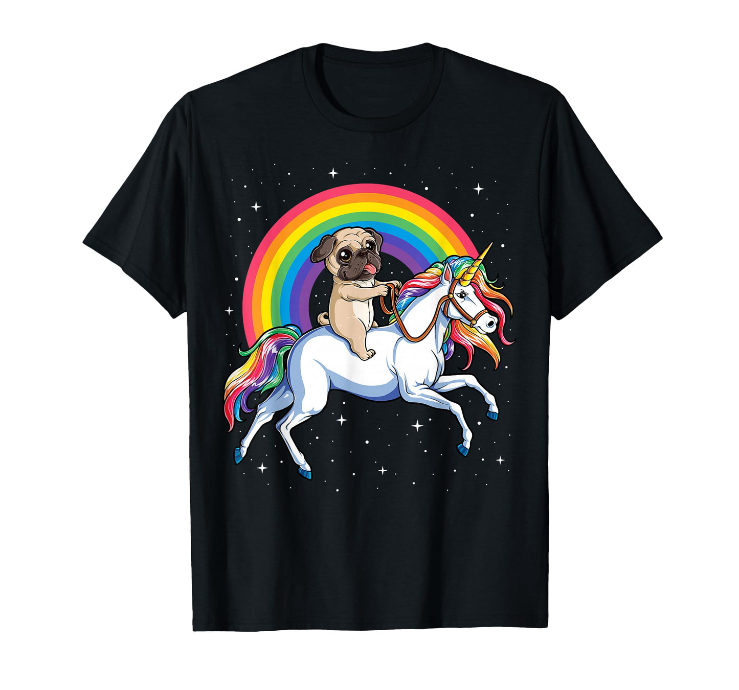 Pug Unicorn T shirt Girls Kids Space Galaxy Rainbow Pugicorn T-Shirt