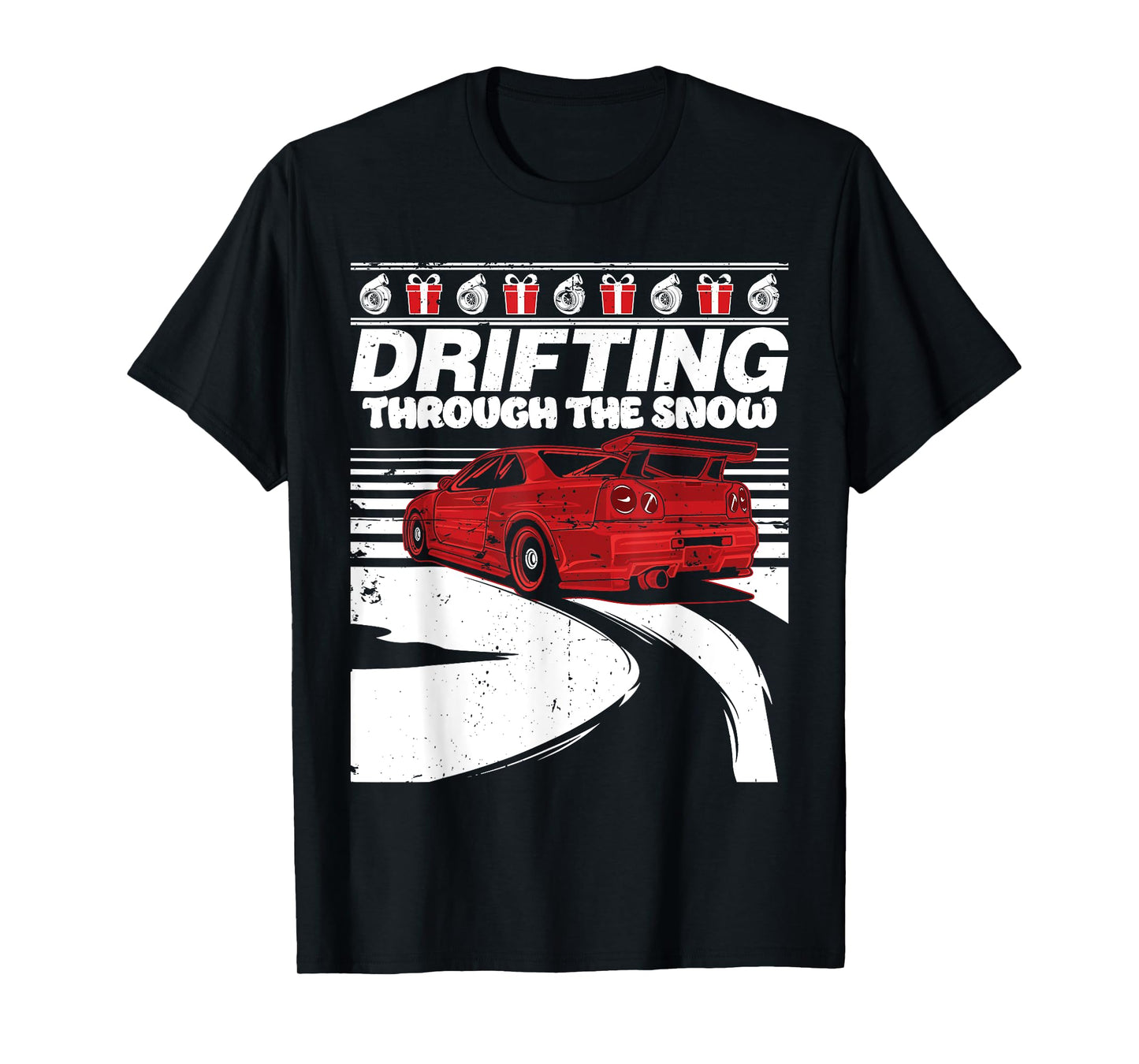 Import Car Ugly Christmas T Shirt Gift Drifting Through Snow