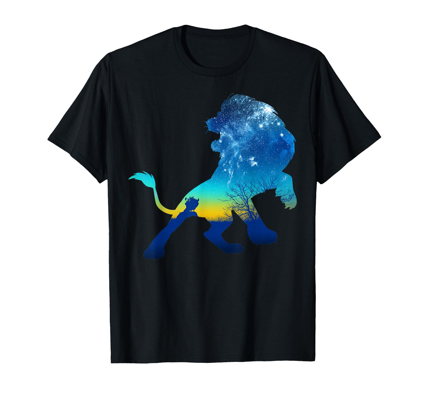 Disney The Lion King Simba Midnight Sky Silhouette Portrait T-Shirt