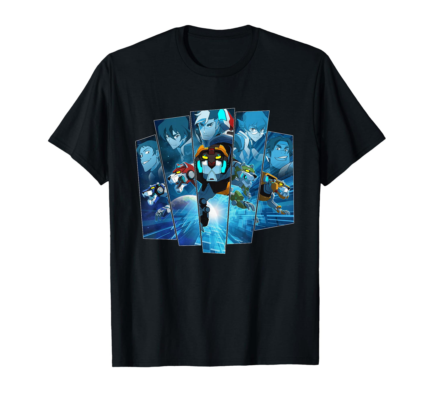 Voltron Legendary Defender 5 Lions in Blue Hue T-Shirt T-Shirt