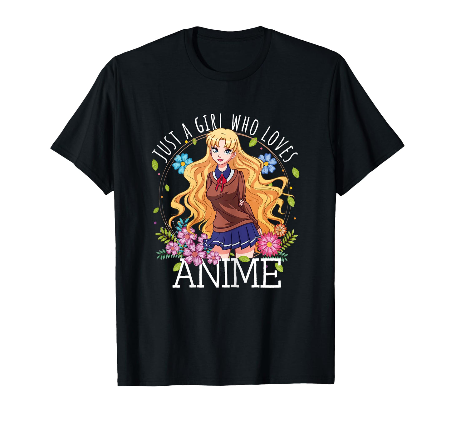 Just A Girl Who Loves Anime Lover Teen Girl Merch Otaku Gift T-Shirt
