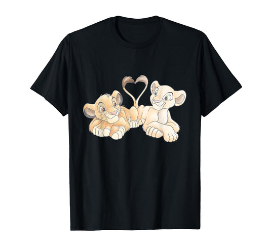 Disney The Lion King Simba and Nala Hearts Valentine’s Day T-Shirt