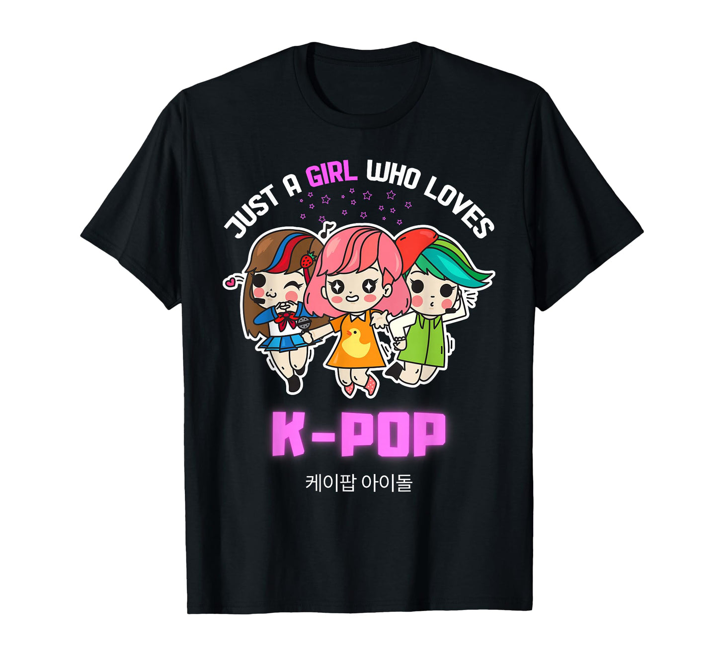 Just A Girl Who Loves K-Pop Gift for Teen Girls K-Pop Merch T-Shirt