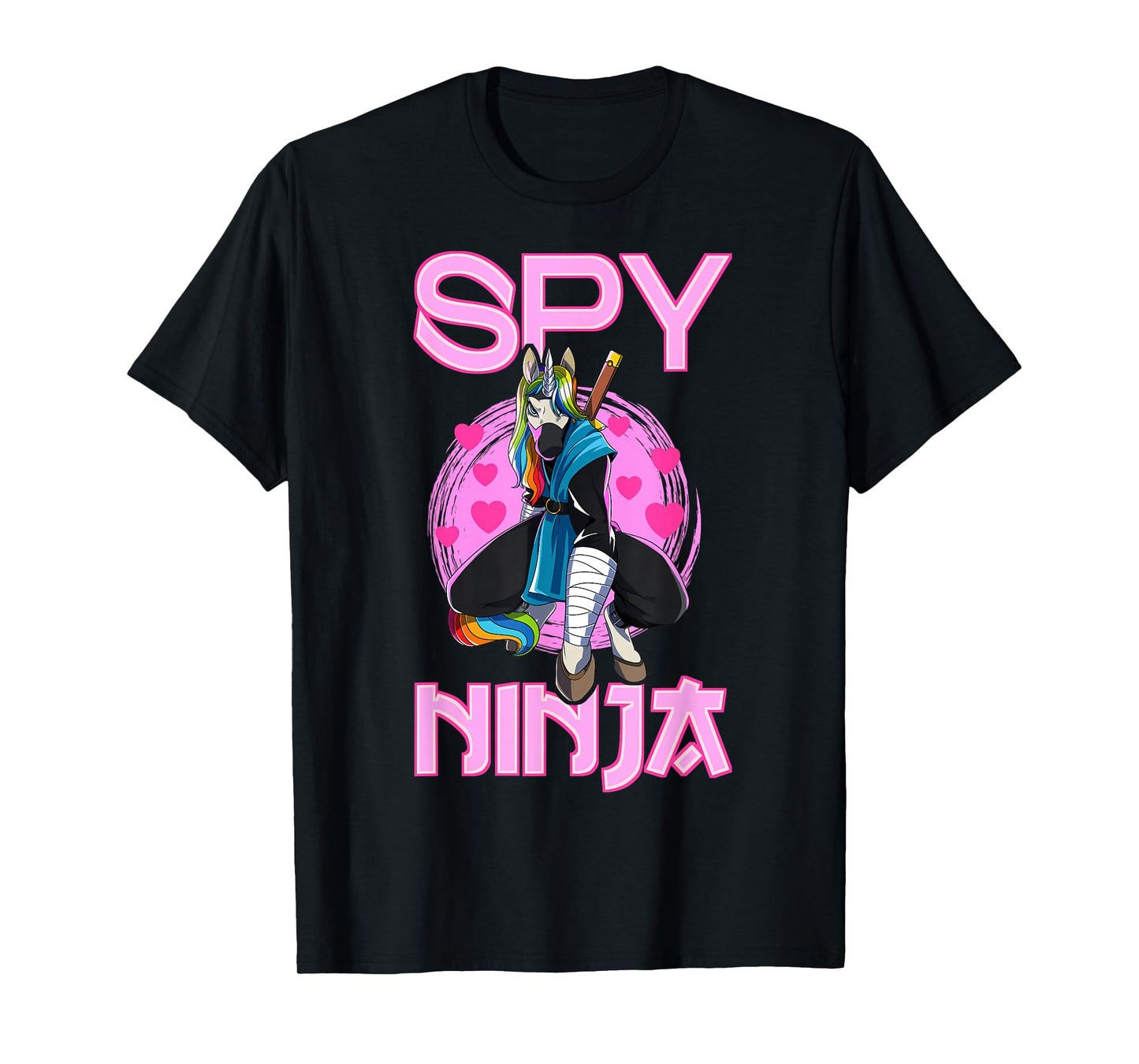 Spy Ninja Unicorn Gamer Rainbow Spies Samurai T-Shirt