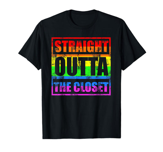 Straight Outta the Closet - LGBT Gay Pride T-Shirt