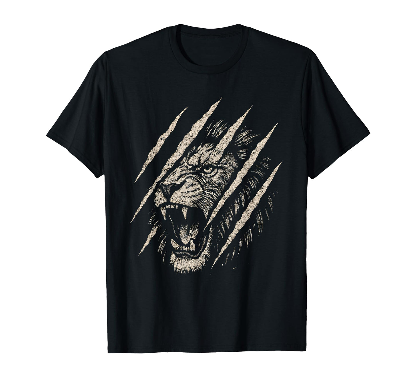Fierce Roaring Lion T-Shirt Eye Graphic Lion Claw Scratch T-Shirt