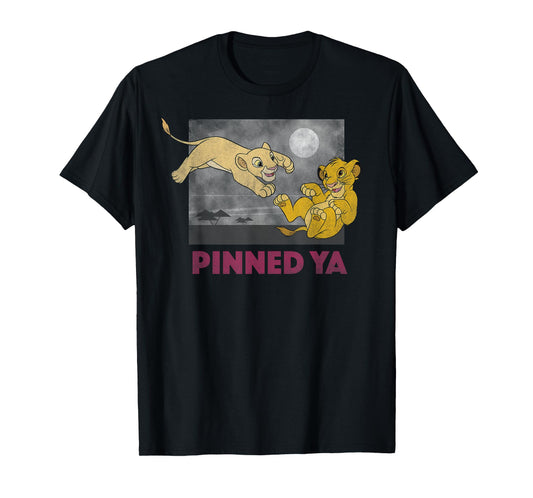 Disney The Lion King Pinned Ya Young Simba & Nala Panel Logo T-Shirt