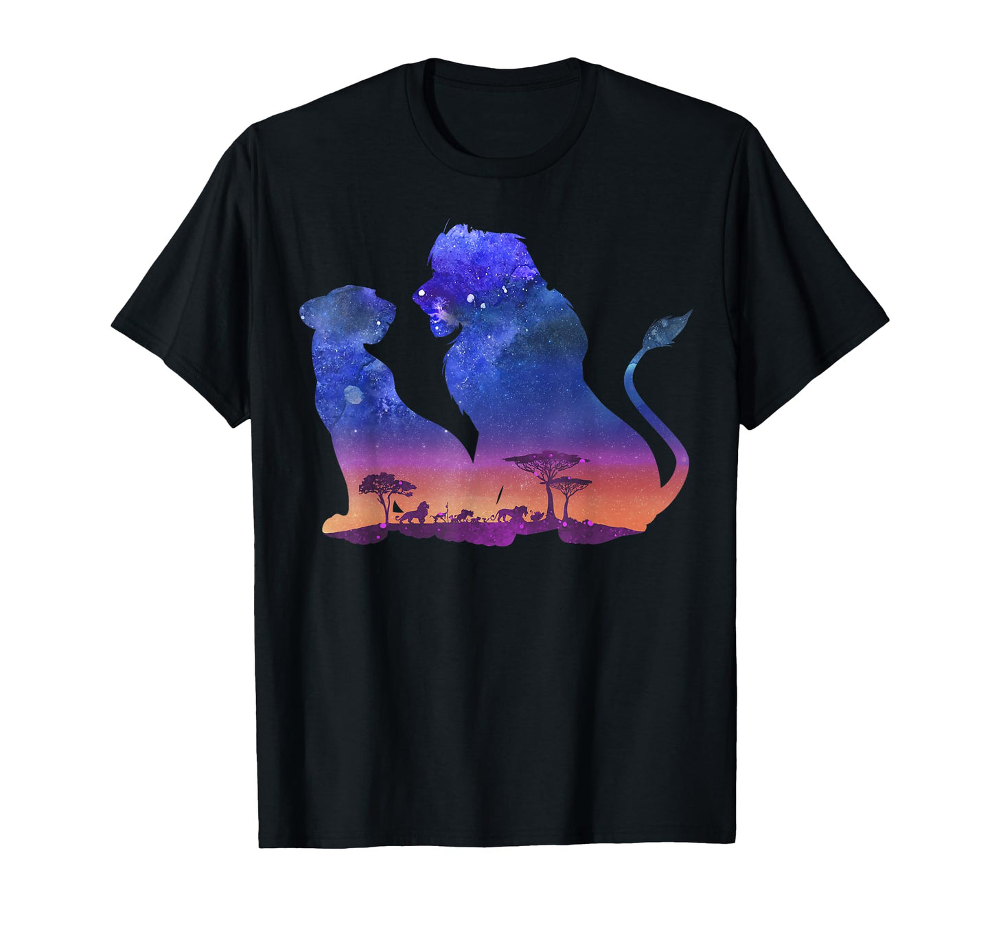 Disney The Lion King Simba And Nala Silhouette Fill T-Shirt