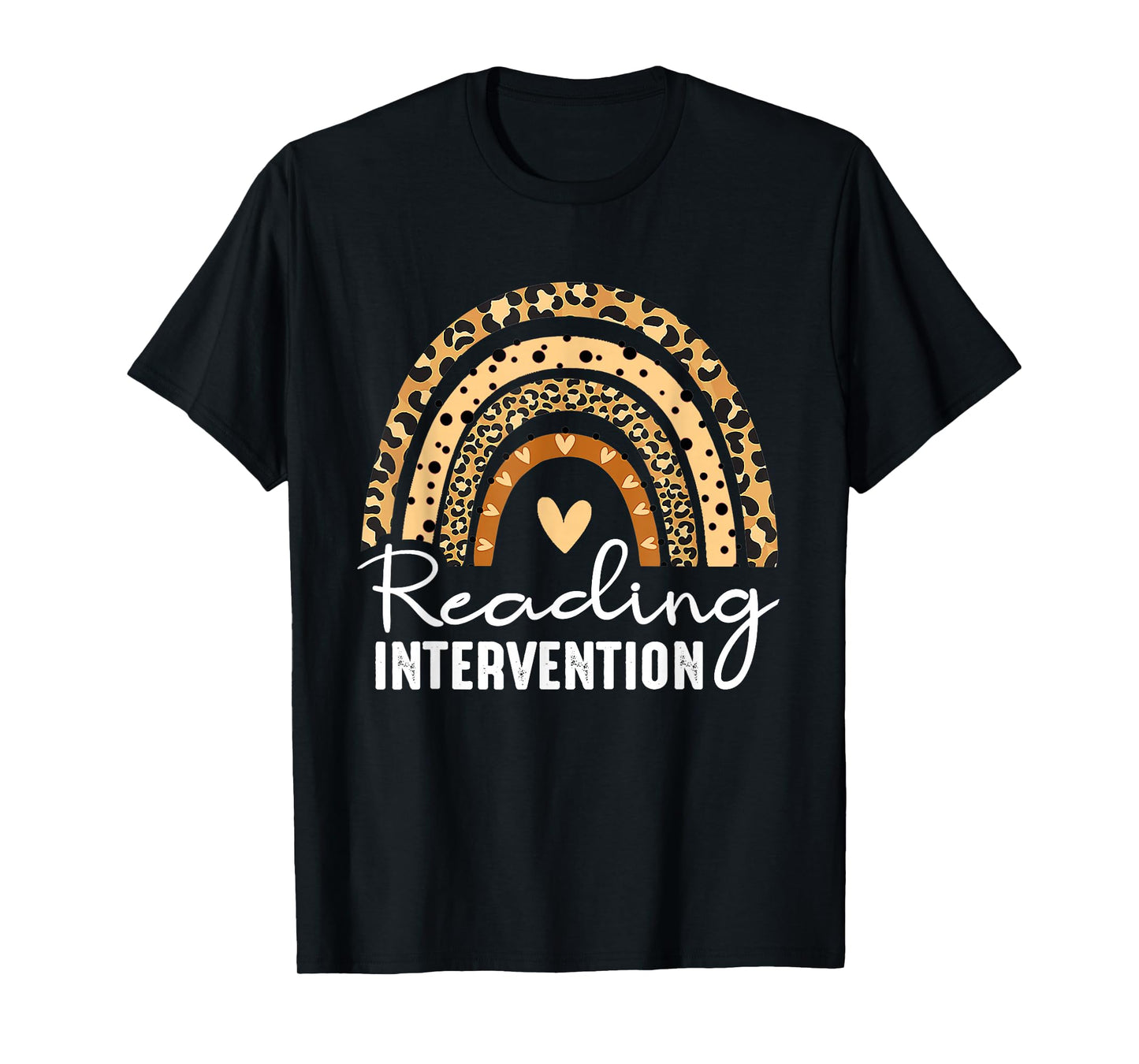 Reading Intervention Teacher Leopard Rainbow T-Shirt