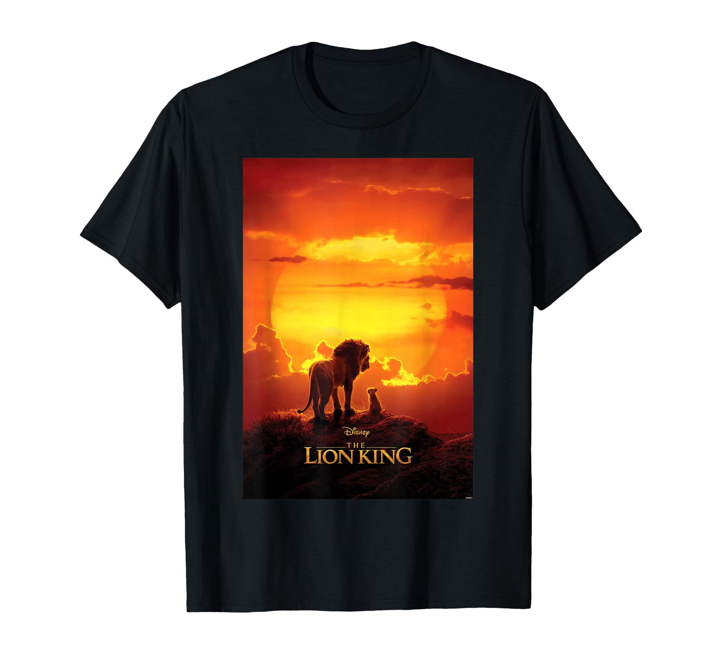 Disney The Lion King Live Action Mufasa Simba Sunset Poster T-Shirt