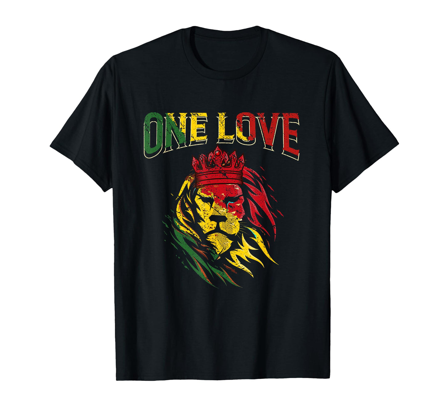 One Love Rasta Lion Jamaican Pride Reggae African T-Shirt