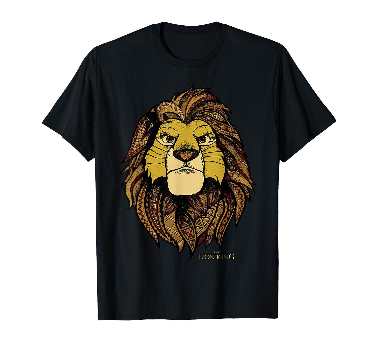Disney The Lion King Simba Tribal King Distressed Portrait T-Shirt