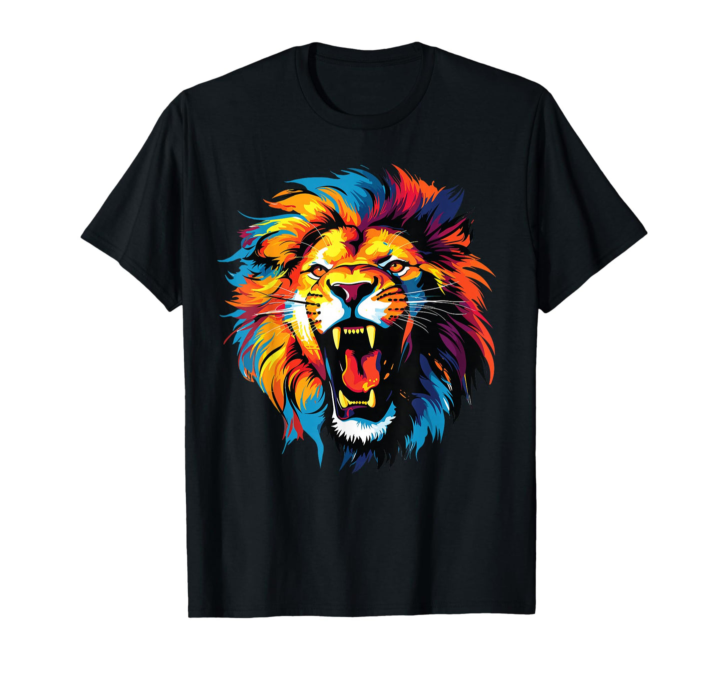 colorful lion head art for lover lions King African animals T-Shirt
