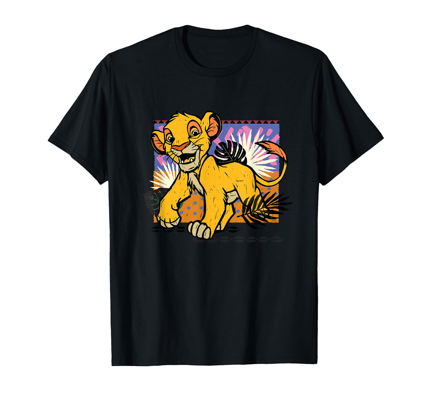 Disney The Lion King 30th Anniversary Wood Block Style Simba T-Shirt