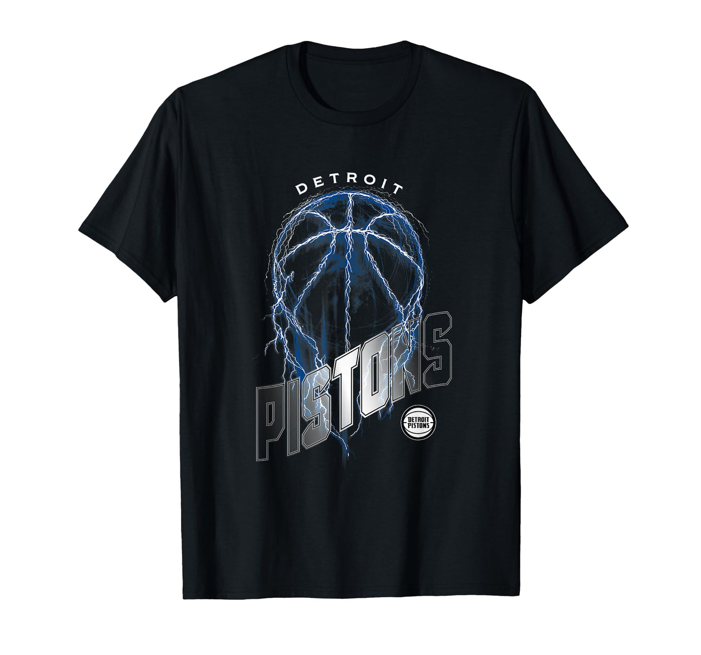NBA Detroit Pistons Lightning Bolt Basketball Logo T-Shirt