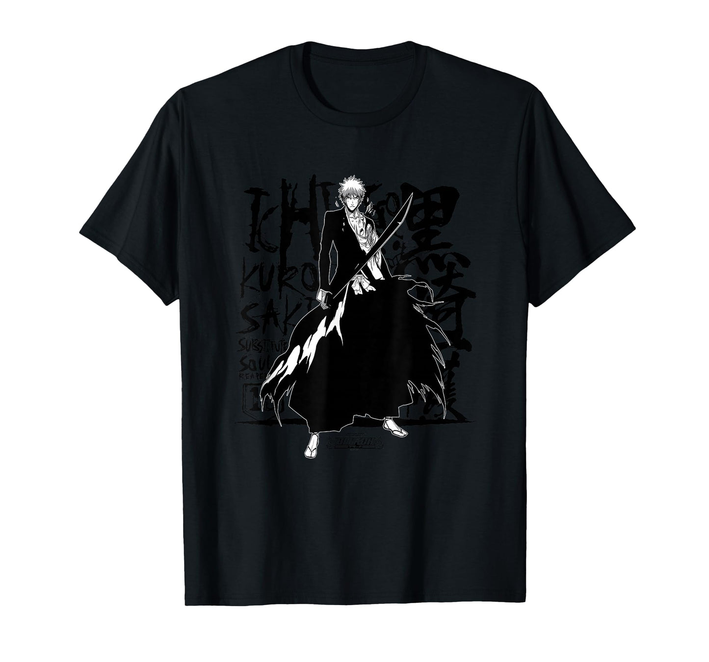 Bleach Ichigo Anime T-Shirt, Unisex-Adults, Grey, Small, Short Sleeve, Cotton, Classic Fit, Unique Bleach Ichigo Design