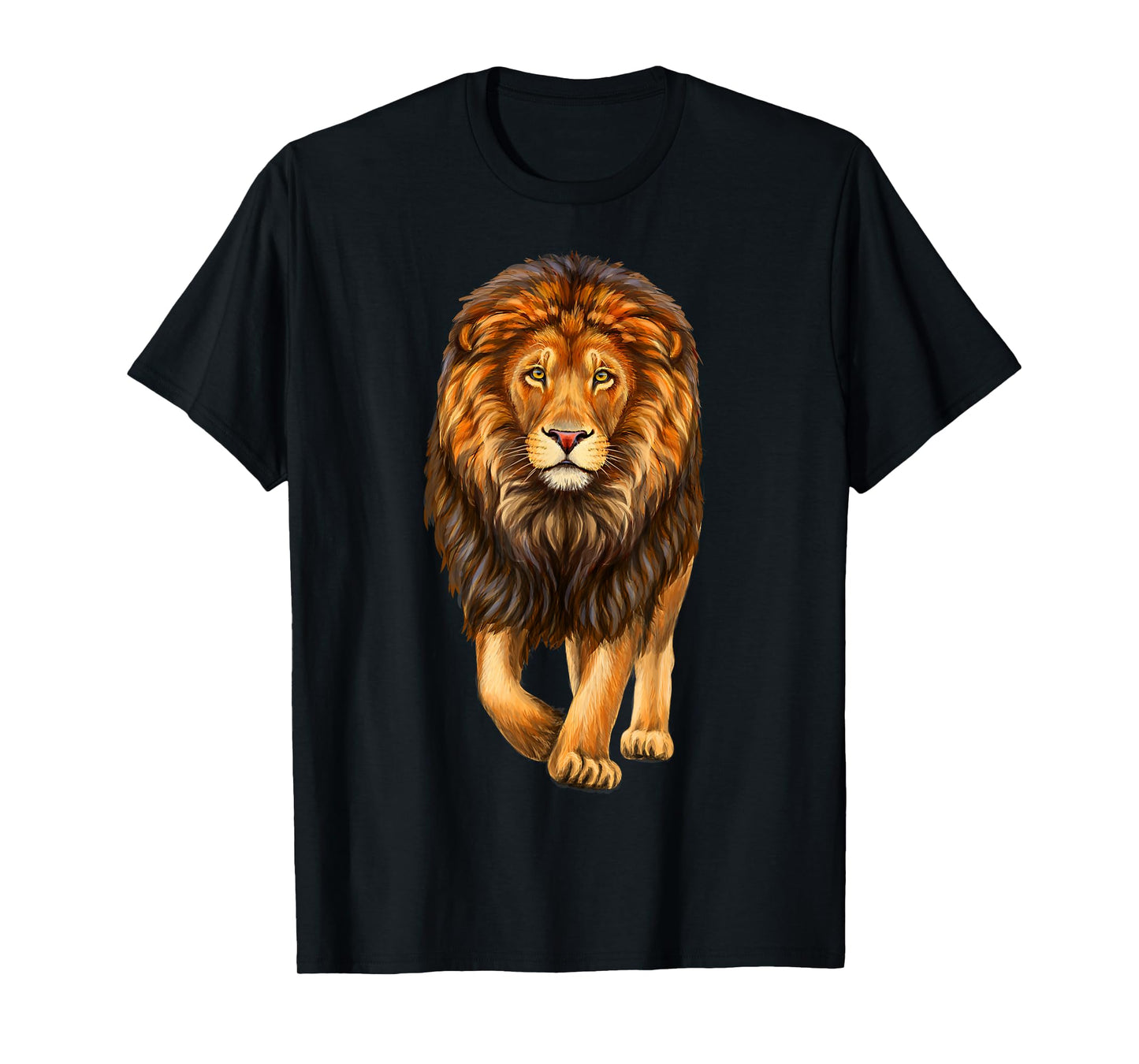 Lion Walking Realistic for Lovers Lions King African Animal T-Shirt