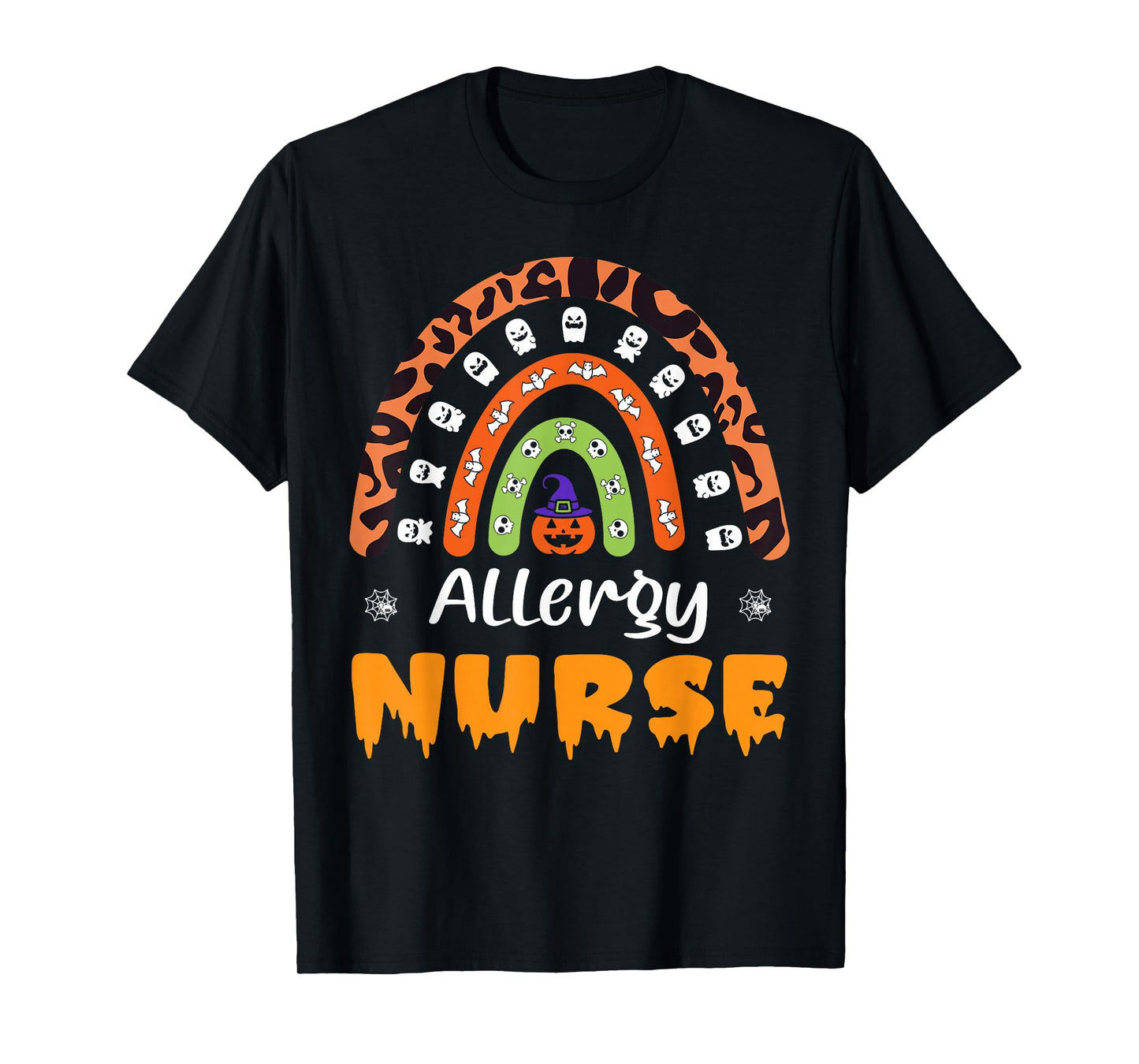 Allergy Nurse Leopard Rainbow Halloween Costume T-Shirt