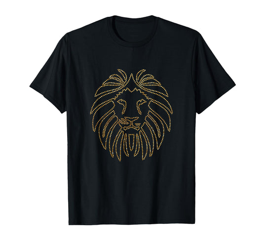 Lion Head Shining Diamonds King of Animals Symbol of Power T-Shirt