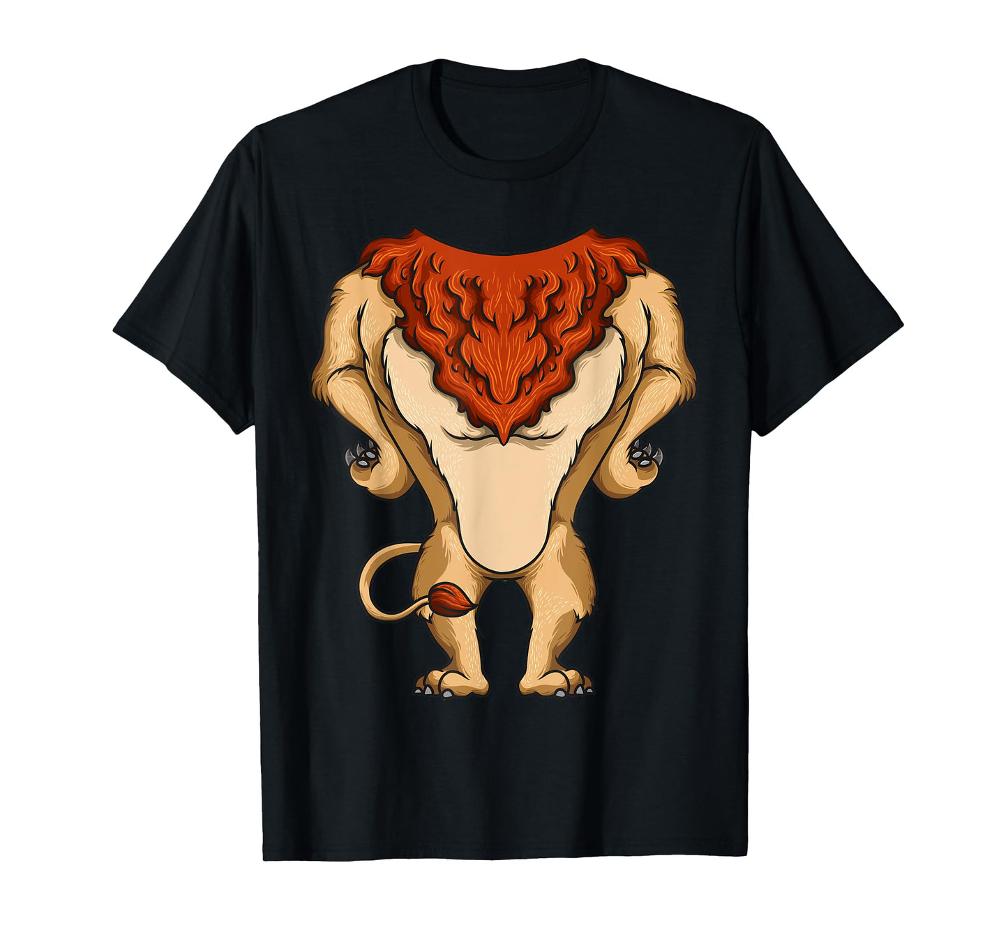 Cute Headless Lion Costume Halloween Funny Big Cat Mane Gift T-Shirt