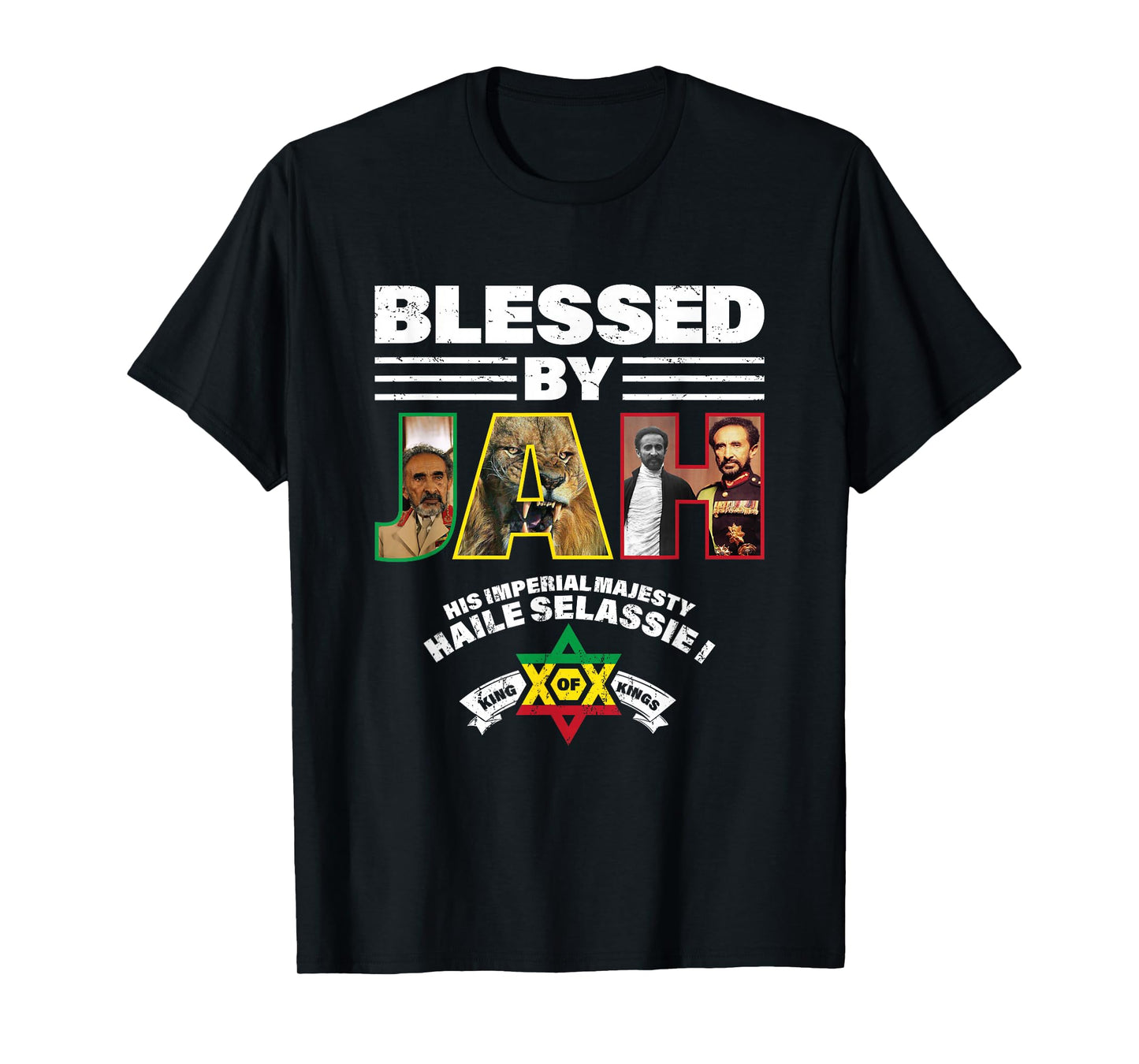 Blessed by JAH Ras Tafari HIM Haile Selassie I T-Shirt
