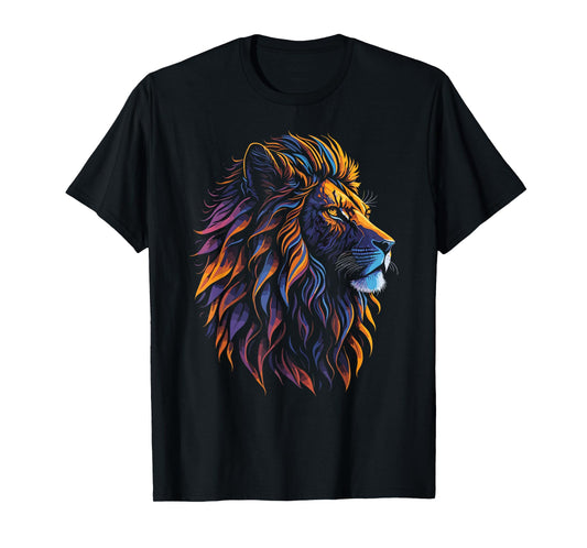 colorful lion head art for lover lions King African animals T-Shirt