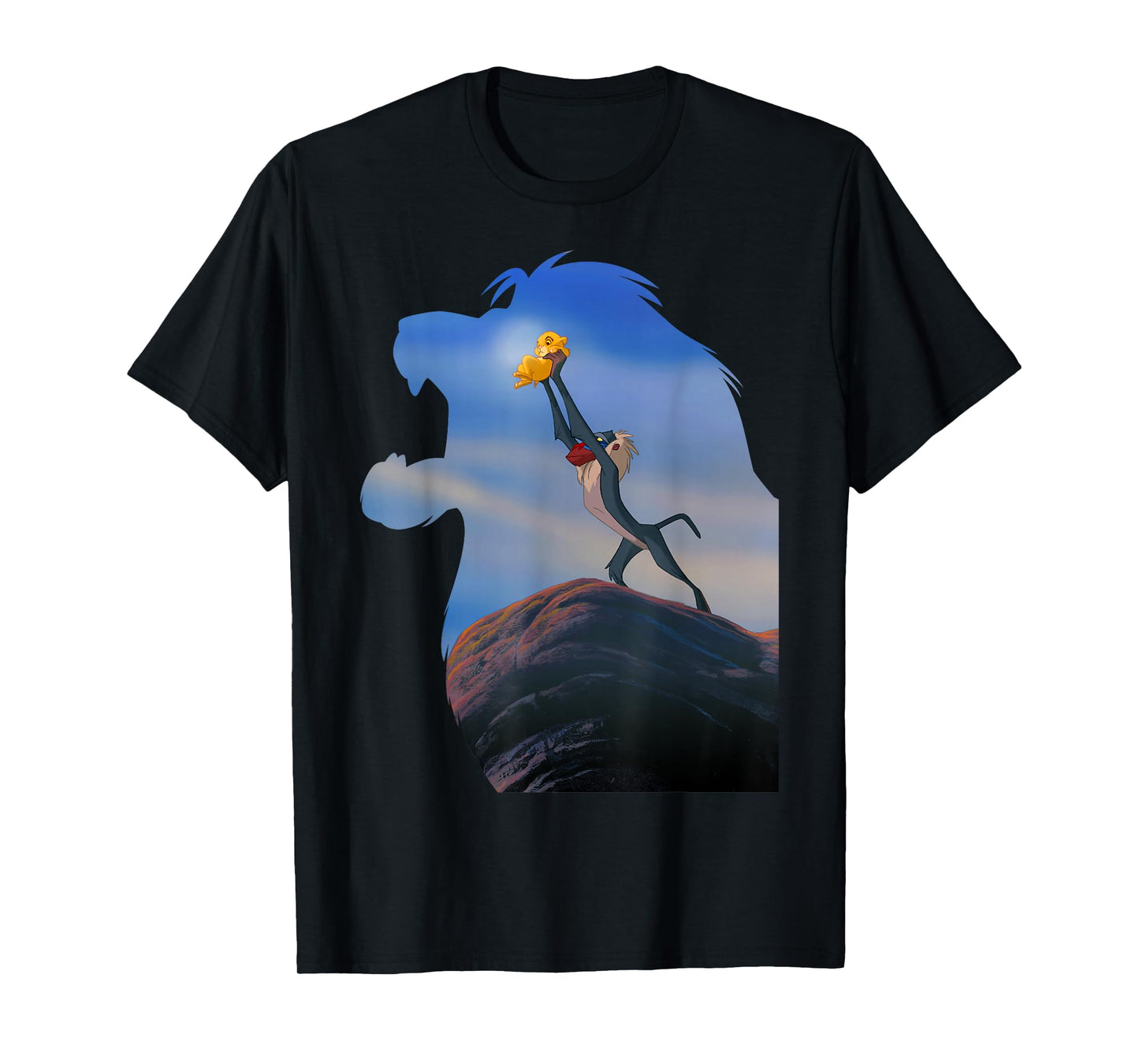 Disney Lion King Mufasa Silhouette Pride Rock Rafiki Simba T-Shirt