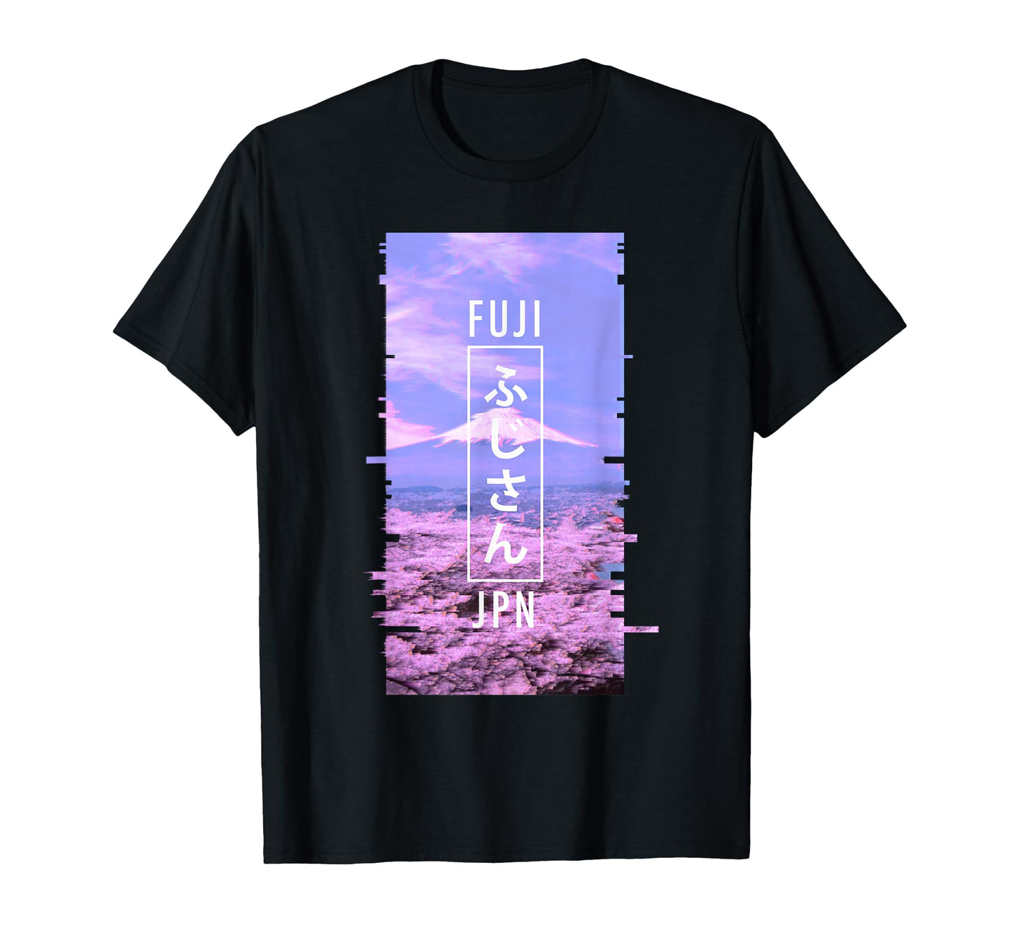 Mt Fuji Japan Glitch Art - Japanese Otaku Vaporwave T-Shirt