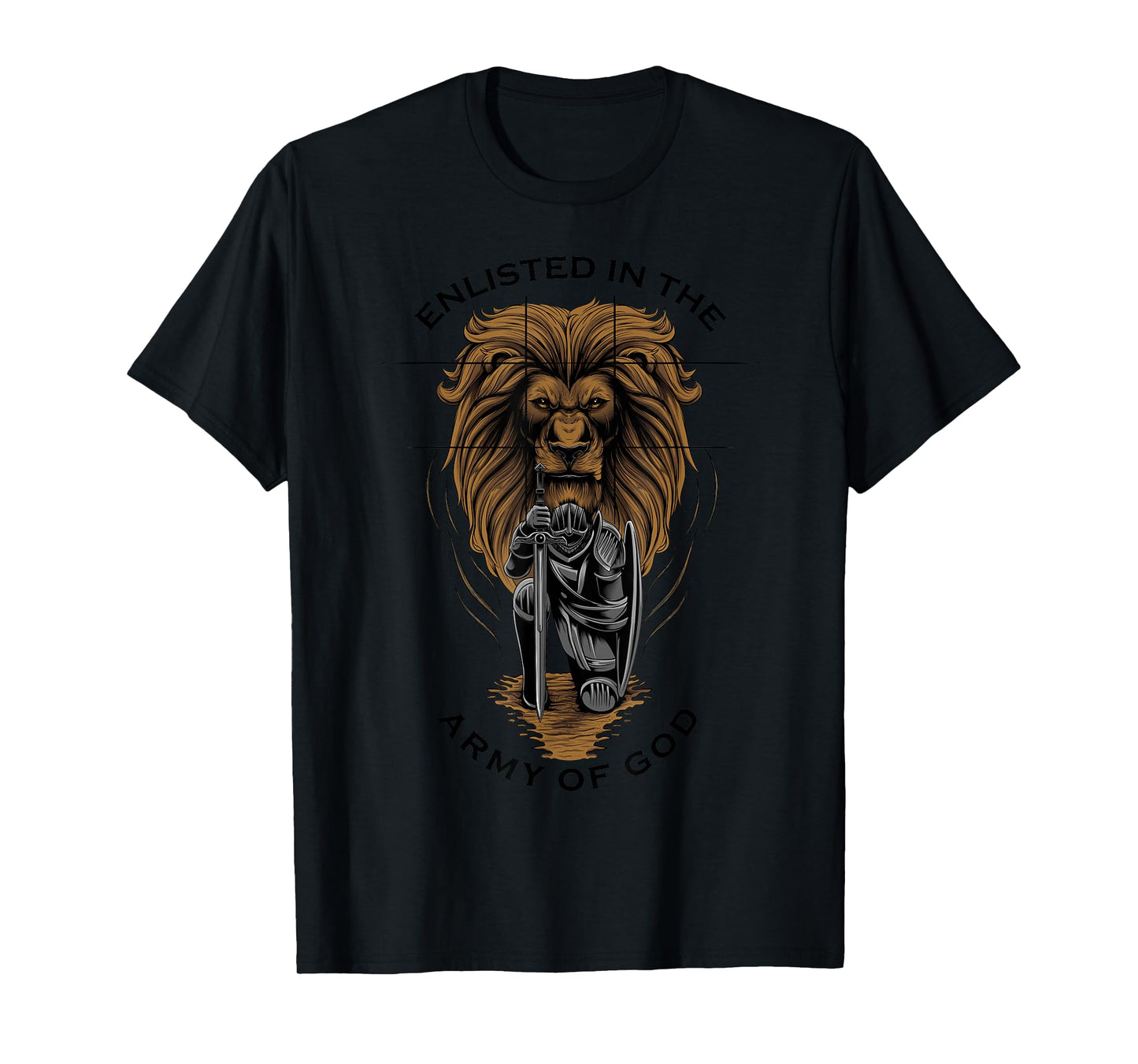 Gods Army Christian Faith Lion Warrior Religious Gifts Men T-Shirt