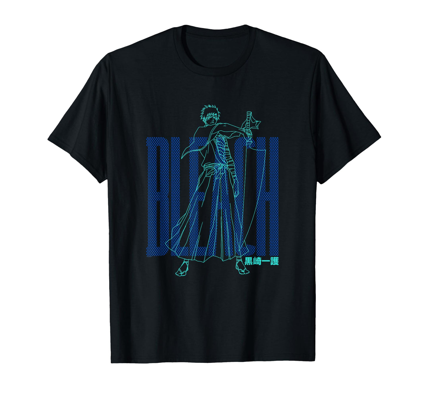Bleach Ichigo Outline and Dots Pattern Anime T-Shirt