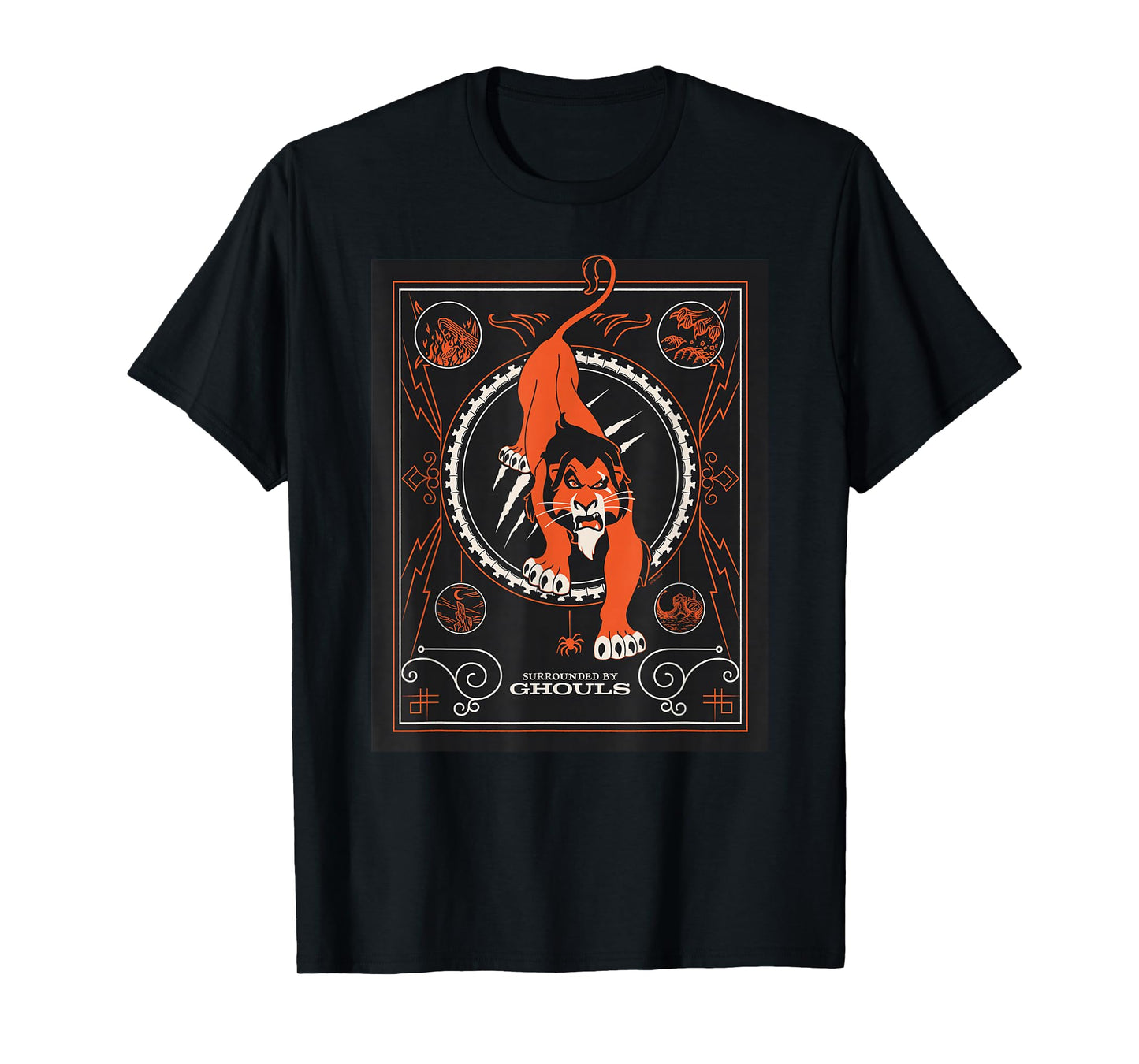 Disney Villains Scar Surrounded by Ghouls Halloween T-Shirt