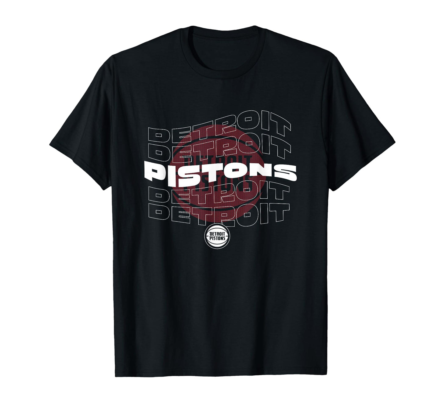 NBA Detroit Pistons Wave Outline Team Logo T-Shirt