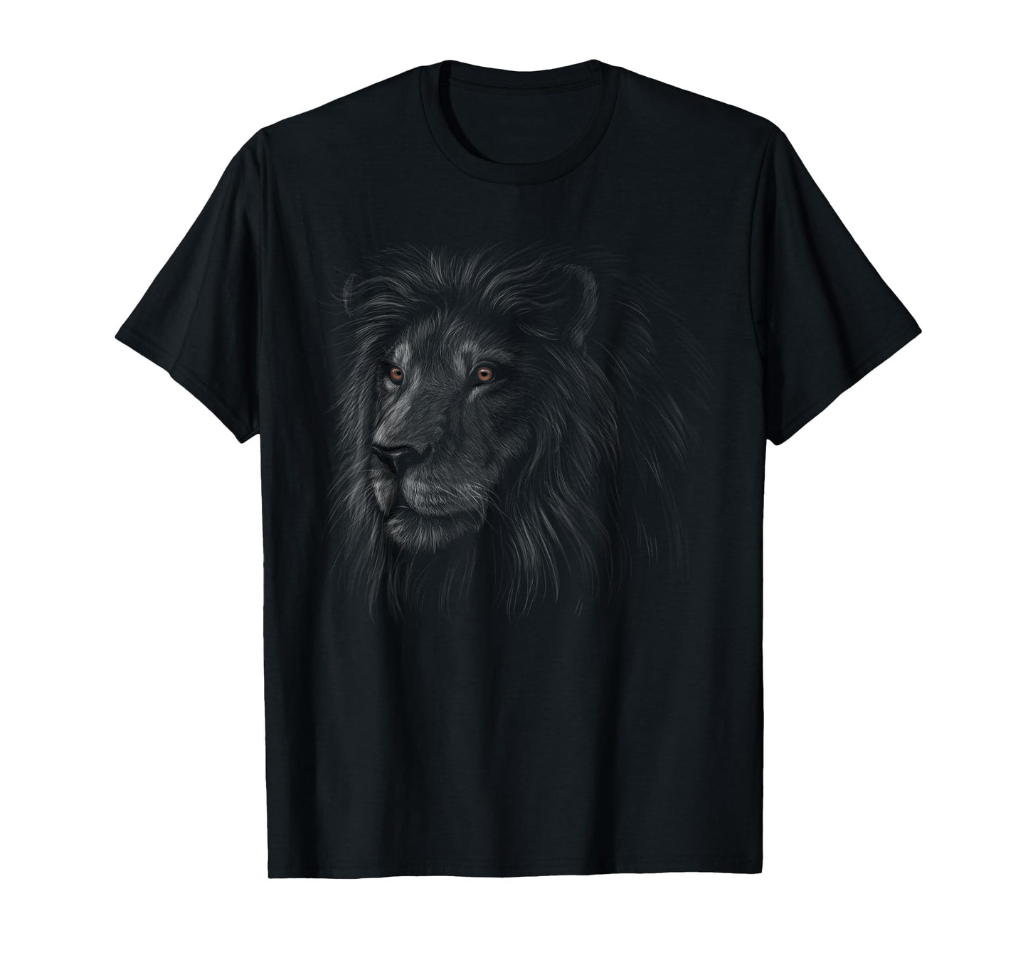 lion head black art gifts for lovers lions King of Animals T-Shirt